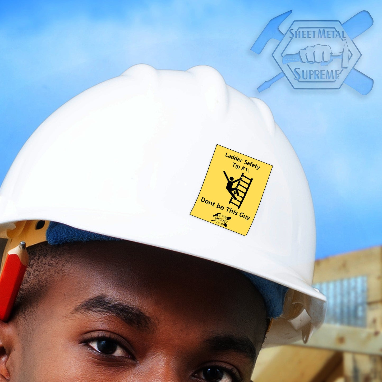 Ladder Safety (Sticker) Great For Hardhats, Construction Sites